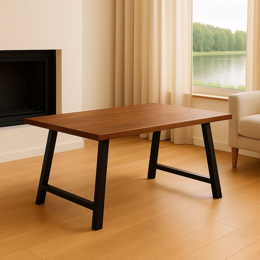 Valgomojo stalas prie lango sviesi aplinka