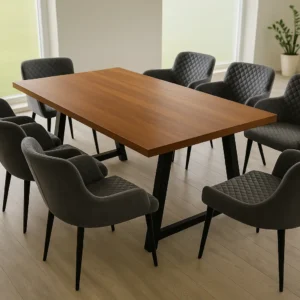 Valgomojo stalas aplink stala 8 kedes