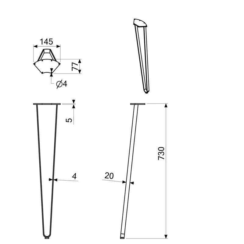 Metalinės stalo kojos ,,STAL 014'' - Image 2