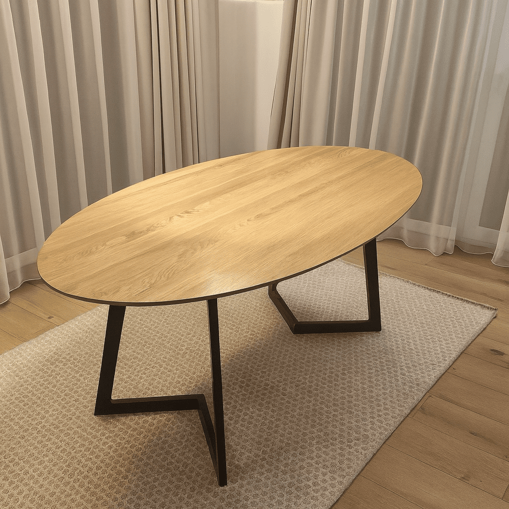 Medinis valgomojo stalas